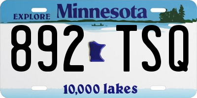 MN license plate 892TSQ