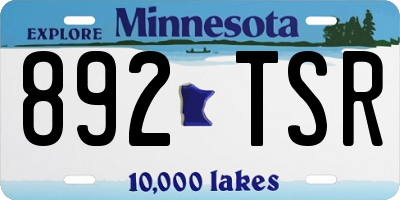 MN license plate 892TSR