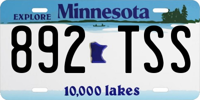 MN license plate 892TSS