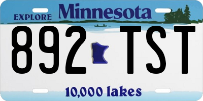 MN license plate 892TST
