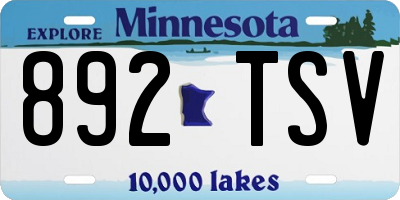MN license plate 892TSV