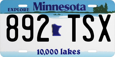 MN license plate 892TSX