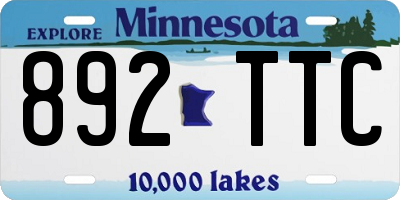 MN license plate 892TTC