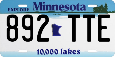 MN license plate 892TTE