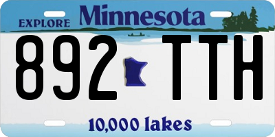 MN license plate 892TTH