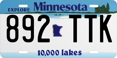 MN license plate 892TTK