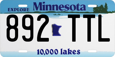 MN license plate 892TTL