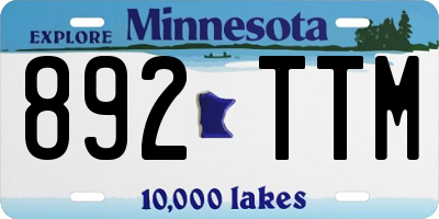MN license plate 892TTM