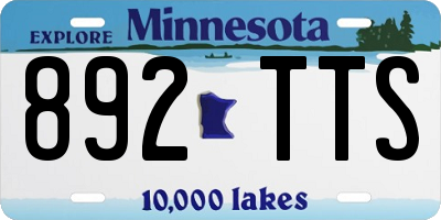 MN license plate 892TTS