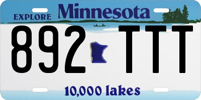 MN license plate 892TTT