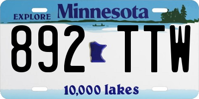 MN license plate 892TTW