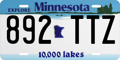 MN license plate 892TTZ