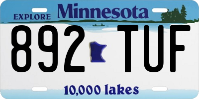 MN license plate 892TUF
