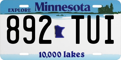 MN license plate 892TUI