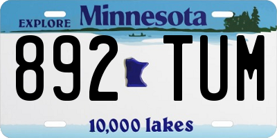 MN license plate 892TUM