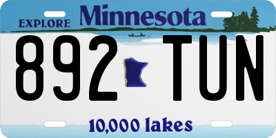 MN license plate 892TUN