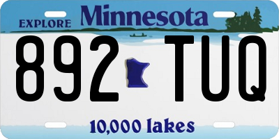 MN license plate 892TUQ