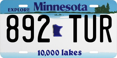 MN license plate 892TUR