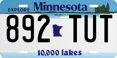 MN license plate 892TUT
