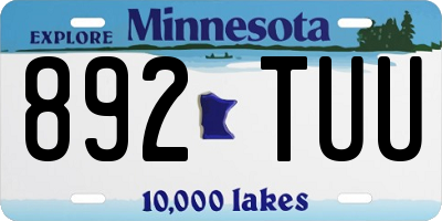 MN license plate 892TUU