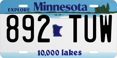 MN license plate 892TUW