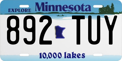 MN license plate 892TUY