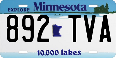 MN license plate 892TVA