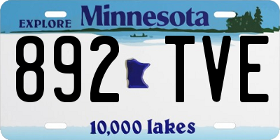 MN license plate 892TVE
