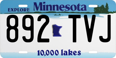 MN license plate 892TVJ