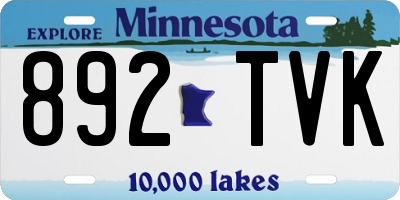 MN license plate 892TVK