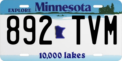 MN license plate 892TVM