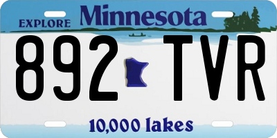 MN license plate 892TVR
