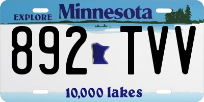 MN license plate 892TVV