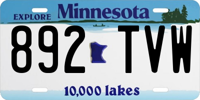 MN license plate 892TVW