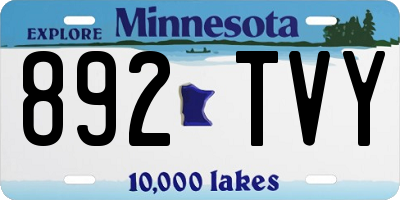MN license plate 892TVY
