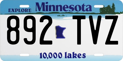 MN license plate 892TVZ