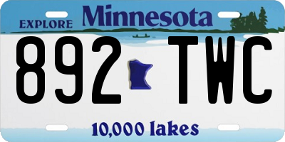 MN license plate 892TWC