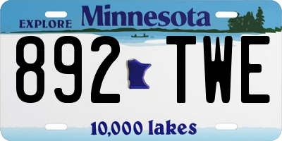MN license plate 892TWE