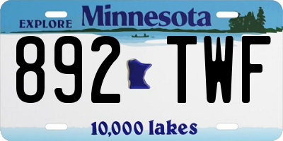 MN license plate 892TWF