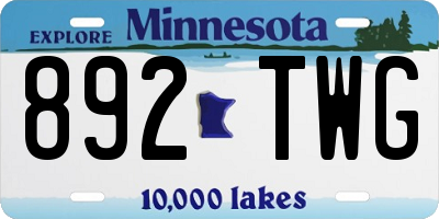 MN license plate 892TWG