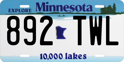 MN license plate 892TWL