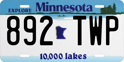 MN license plate 892TWP