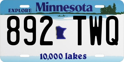 MN license plate 892TWQ