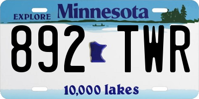 MN license plate 892TWR