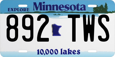 MN license plate 892TWS
