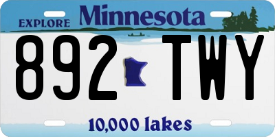 MN license plate 892TWY
