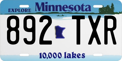 MN license plate 892TXR