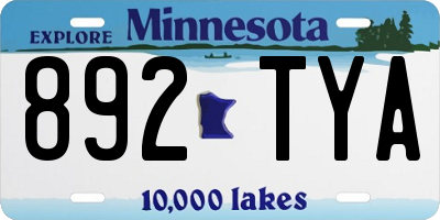 MN license plate 892TYA