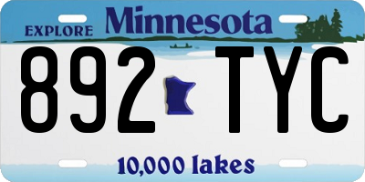 MN license plate 892TYC