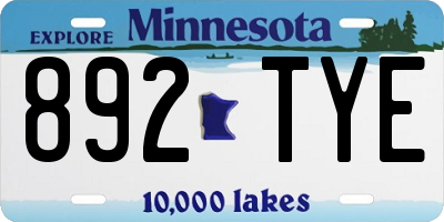MN license plate 892TYE